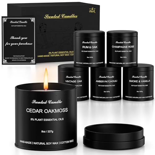 Men’s Scented Candles Set – Soy Wax Aromatherapy Candles for Men, Masculine Scented Candles with Essential Oils, Long Lasting Strong Scent, Luxury Gift Candles for Men,Dad,Him (46oz) - size: 46oz