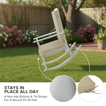 Outdoor Chair Cushions 20x20, Water-Resistant & Fade-Resistant, Patio Furniture Lawn Dining Chair Seat Replacement with High Back, Ties Zipper, Removable Cover, Set of 2, Natural - color: Natural, size: 20" x 20" 2 Pack