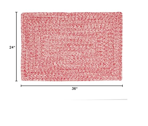 Super Area Rugs Farmhouse Braided Rug Cotton Kitchen Reversible Carpet, Red & White, 2' X 3' Rectangle - color: Red & White, size: 2' x 3' (Rectangular)