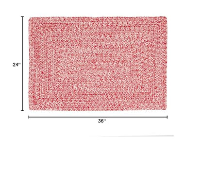 Super Area Rugs Farmhouse Braided Rug Cotton Kitchen Reversible Carpet, Red & White, 2' X 3' Rectangle - color: Red & White, size: 2' x 3' (Rectangular)