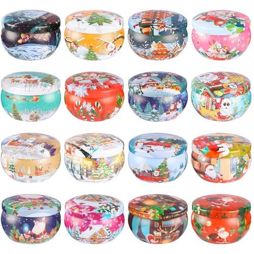 16PCS Scented Candles Christmas Gift Set, Natural Soy Wax 2.5oz Candles for Christmas Gift, 16 fragrances Flavor - color: Red Christmas-16Pcs