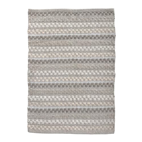 Chenille Kitchen Rug 2x3 Feet - Linen Combo | Cotton Throw Low Profile Outdoor Rugs for Entryway, Washable Beige Bathroom Area Mat - color: Linen Combo, size: 2 x 3 feet