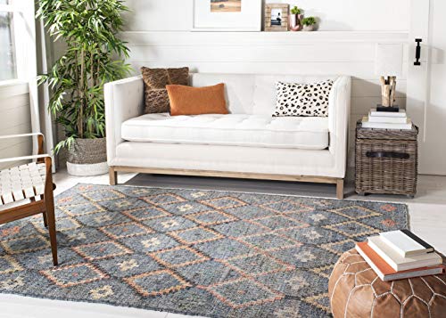 SAFAVIEH Kilim Collection Accent Rug - 4' x 6', Charcoal & Gold, Charcoal and Gold Wool Design, Ideal for High Traffic Areas in Entryway, Living Room, Bedroom (KLM753F) - color: Charcoal/Gold, size: 4' x 6' (Rectangular)