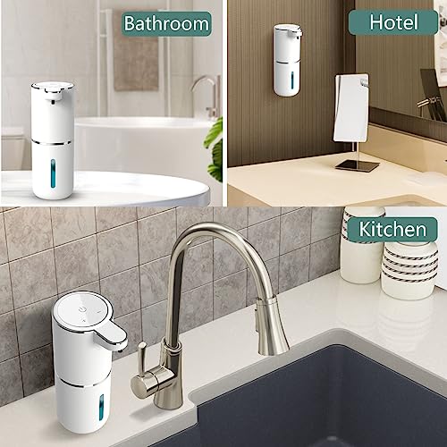 Automatic Liquid Soap Dispenser,Touchless Hand Soap Dispenser 13.5oz/400ml USB Rechargeabled Dispenser Electric,Wall Mounted 4 Levels Adjustable Soap Dispenser Pump for Bathroom Kitchen Dish Soap - color: White, style: Gel