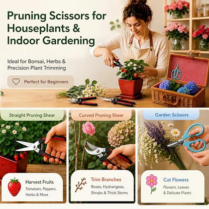Repotting Mat and Planting Tools, Indoor Plants, Wicker Basket | All-in-one succulent repotting set, pruning shears, snap-corner mat, wicker storage, indoor gardening gift set