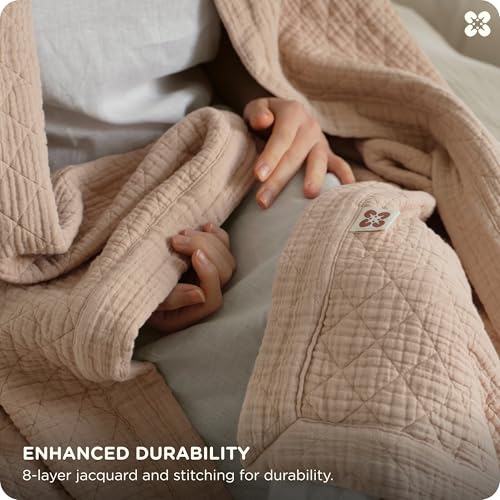 Bedsure PureWoven 100% Cotton Muslin Blanket 8-Layer, King, Taupe | Breathable, Moisture-Wicking, All-Season, Softens After Wash, 460 GSM, Gauze Bedding, Low Shedding, for Adults, 108" X 90" - color: Taupe, size: King
