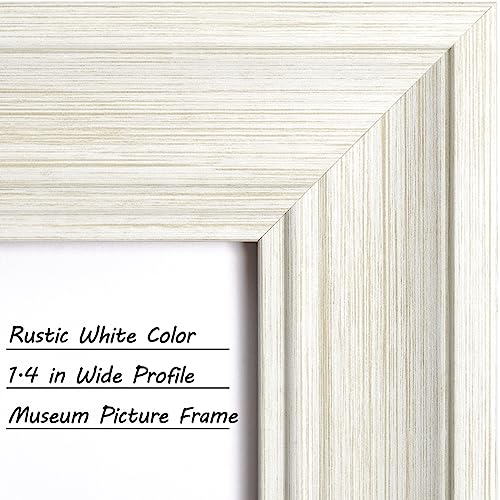 Yaetm 4x6 Picture Frame Set of 4, 1.4” Wide Molding & Rustic White Photo Frames with HD Tempered Glass, Display on Table Top & Wall Mounting (4 pack, Rustic White) - color: Rustic White, size: 4x6, 4 pack
