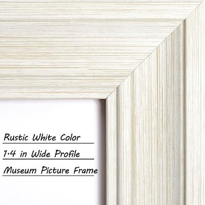 Yaetm 4x6 Picture Frame Set of 4, 1.4” Wide Molding & Rustic White Photo Frames with HD Tempered Glass, Display on Table Top & Wall Mounting (4 pack, Rustic White) - color: Rustic White, size: 4x6, 4 pack