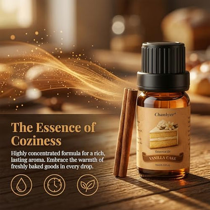 Bakery Essential Oils Set for Diffusers for Home 6 x 10 ml | Chocolate Cookies,Vanilla Cake,Cinnamon Rolls,Pumpkin Pie,Gingerbread Scented Oil for Diffuser,Candle,Soap Making - color: Yellow