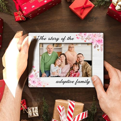 YSTEP Adoptive Family Photo Frame, The Story Of Adoptive Family Picture Frame, Adoption Day Gifts, Wood 4x6 Picture Frame for Desk Display-B19 - style: Style 6