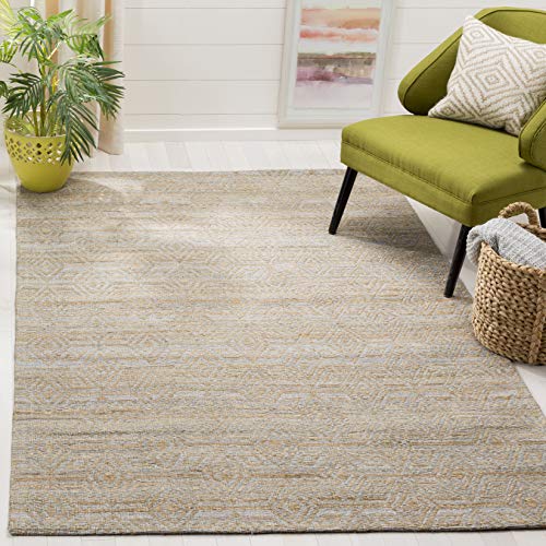 SAFAVIEH Cape Cod Collection Accent Rug - 3' x 5', Grey & Sand, Handmade Flat Weave Jute, Ideal for High Traffic Areas in Entryway, Living Room, Bedroom (CAP412A) - size: 3' x 5' (Rectangular)
