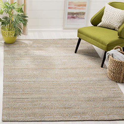 SAFAVIEH Cape Cod Collection Accent Rug - 3' x 5', Grey & Sand, Handmade Flat Weave Jute, Ideal for High Traffic Areas in Entryway, Living Room, Bedroom (CAP412A) - size: 3' x 5' (Rectangular)