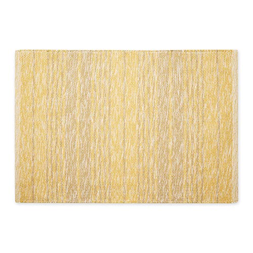 DII Woven Rag Rug Collection Recycled Yarn Variegated Rustic Stripe, 2x3', Honey Gold - color: Honey Gold