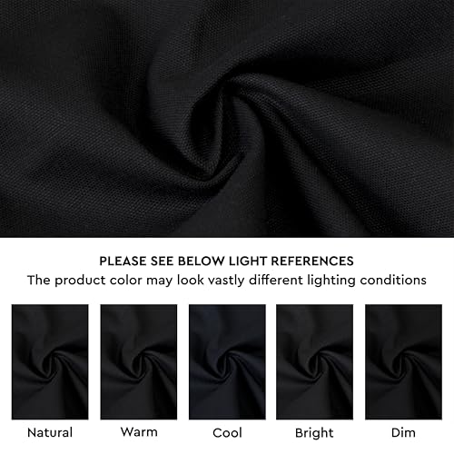 Encasa XO Throw Pillow Covers, Cotton, No Inserts 18"x18" Jet Black | Durable Cotton Canvas | Concealed Invisible Zipper | Ideal for DIY & Embroidery | Living Room & Couch | Set of 2 - color: Jet Black, size: 18" x 18" (Pack of 2)