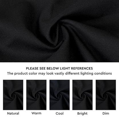 Encasa XO Throw Pillow Covers, Cotton, No Inserts 18"x18" Jet Black | Durable Cotton Canvas | Concealed Invisible Zipper | Ideal for DIY & Embroidery | Living Room & Couch | Set of 2 - color: Jet Black, size: 18" x 18" (Pack of 2)