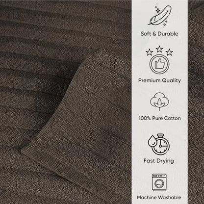 CTT - 2 Piece Bathroom Rugs Set, 100% Cotton Bath Mats, Comfy & Highly Absorbent Bathroom Floor Mats, Machine Washable | 20"x32" (Chocolate) - color: Chocolate
