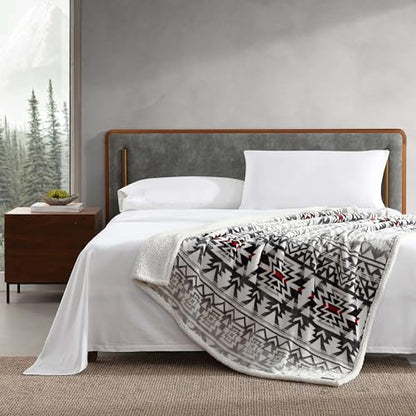 Eddie Bauer - Throw Blanket, Ultra-Soft & Reversible Plush Bedding, Blanket for Couch & Bed (Clyde Hill Stripe, 50" x 60") - color: Clyde Hill Stripe, size: 50" x 60"