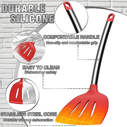 Kitchen Utensils Set- Umite Chef 34 PCs Cooking Utensils with Grater, Spoon Spatula, Heat Resistant Food Grade Silicone, Stainless Steel Handles Kitchen Gadgets Tools Set for Nonstick Cookware(Red) - color: Red