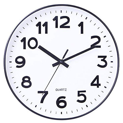 Foraineam 2 Pieces 12-Inch Wall Clock Silent Non Ticking Battery Operated Decorative Quartz Clock for Home Office School