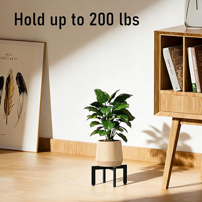 Metal Plant Stand Indoor Outdoor With Adjustable Feet, Black | Heavy Duty Construction, Non-Slip Feet For Uneven Floors, Fits 4-10 Inch Pots, Easy Assembly, Pots Not Included - size: 1 Pack - Small