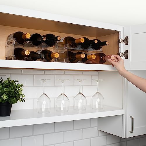 ClearSpace Water Bottle Organizer, Stackable Cabinet Storage, 8 Pack | Stackable water bottle holder organizes bottles, drinks, and tumblers in cabinets, fridges, and pantries while saving space. - size: 8 Pack