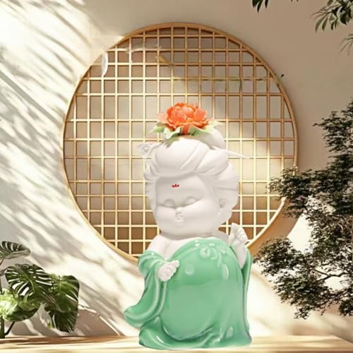 Animal Ornament Sculpture Ceramic Classical Ladies Living Room Wine Cabinet Tv Cabinet Desktop Figure Ancient Style Beauty Zen Ornaments White - color: White