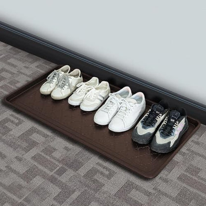Rubber Boot Trays for Entryway, for Boots, Shoes, Sandals, Slip-on, Trays, Shoe Mats for Indoor and Outdoor Use,(1 Larger) = 28"x14"; and (2 Smaller) = 18"x14" (Set=3)