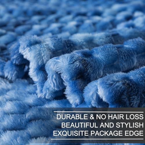 Richave Twin Size Blanket, Premium Lightweight Anti-Static 66x90 Inches 3D Clouds Stylish Jacquard Velvet Plush Bed Blanket for Twin XL Extra Long Bed, Tie-dye Stone Blue - color: Stone Blue, size: Twin (90-Inch-by-66-Inch)