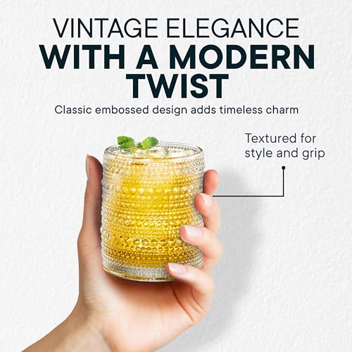 12 Oz Hobnail Drinking Set, Clear | Set of 12 - color: Clear, size: 12 OZ