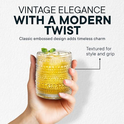 12 Oz Hobnail Drinking Set, Clear | Set of 12 - color: Clear, size: 12 OZ