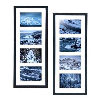 WIFTREY 2 Pack 4x6 Picture Frames Collage with 4 Openings, Display Eight 4 x 6 Photo Pictures for Wall Mounting, Black - color: Black, size: 4 Openings - 2 Pack