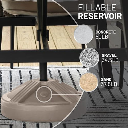 US Weight Durable 50 Pound Fillable Umbrella Base Designed to be Used with a Patio Table - color: Beige