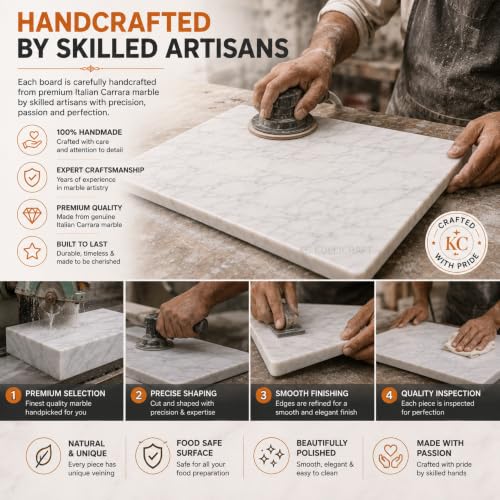 Marble Cheese & Pastry Cutting Board, 16 x 12 Inch, White | Natural Carrara Marble, Serving Tray, For Dough, Bread, Pizza, Charcuterie, Heavy, Non-Slip - color: White, size: 16"L x 12"W