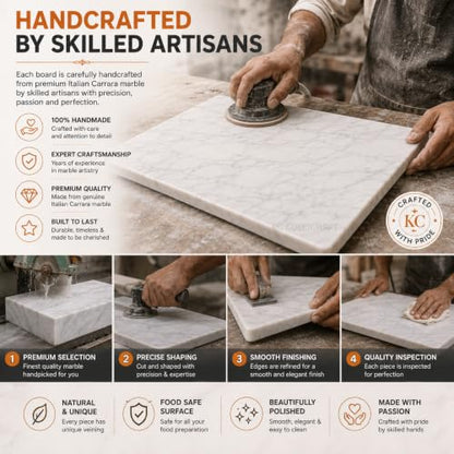 Marble Cheese & Pastry Cutting Board, 16 x 12 Inch, White | Natural Carrara Marble, Serving Tray, For Dough, Bread, Pizza, Charcuterie, Heavy, Non-Slip - color: White, size: 16"L x 12"W