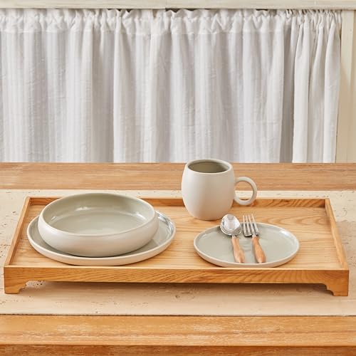 Bico Reactive Glaze Light Grey 7 inch Salad Plates Set, Set of 4, Microwave and Dishwasher Safe, for Salad, Appetizer, Side Dishes, Tapas