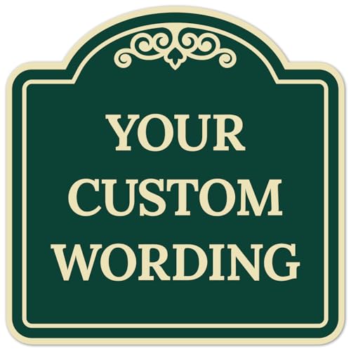 Custom Decorative Sign, Personalized Metal Sign for Business, Driveway, | Home, , Office Door Plaque,Green Background Sign, 8x8 Inches, ACM - color: Green Background, size: 8x8