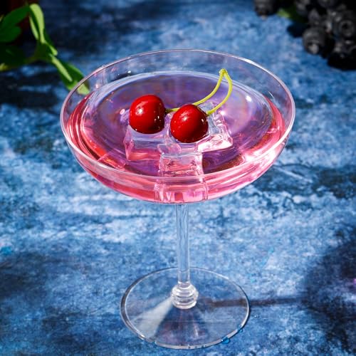 LemonRoad 24 Pcs Plastic Coupe Glasses 9 oz Disposable Martini Glasses for Cocktails, Champagne, Desserts and Espresso, Drinkware Set for Weddings, Birthday Parties, Home Bars (Clear) - color: Clear