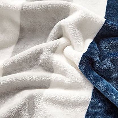 Nautica - Throw Blanket, Super Soft & Cozy Fleece Blanket, Lightweight Plush Bedding for Couch & Bed (Awning Stripe Navy, 50' x 60') - color: Awning Stripe Navy/White, size: 50" x 60" (Single Pack)
