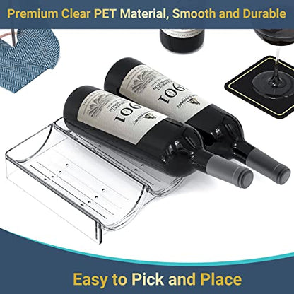 Plastic Water Bottle Organizer and Wine Rack Storage Holder,4 Tier 12 | Containers Stackable Free-Standing Bottle Storage Rack for Kitchen Countertops, Table Top, Pantry, Cabinets, Fridge - Clear