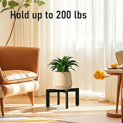 4-Pack Plant Stand Indoor Outdoor with Adjustable Feet, Black | Heavy Duty Metal Construction, Fits 5-13 Inch Pots, Includes 2 Large & 2 Medium, Easy Assembly, Pots Not Included - size: 4 Pack - Large & Medium
