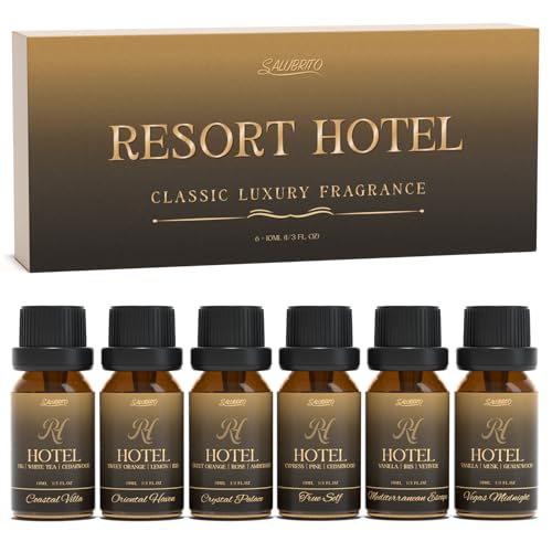 SALUBRITO Hotel Diffuser Oils Gift Set, Hotel Essential Oil for Diffuser, Luxury Fragrance Oils Inspired By 5-Star Classic Hotel Scents, Gift for Women & Men, Candle, Soap Making Scents - color: Gold