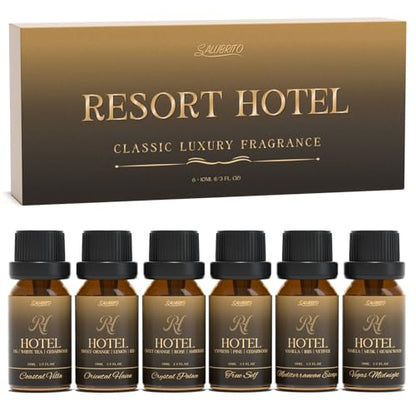 SALUBRITO Hotel Diffuser Oils Gift Set, Hotel Essential Oil for Diffuser, Luxury Fragrance Oils Inspired By 5-Star Classic Hotel Scents, Gift for Women & Men, Candle, Soap Making Scents - color: Gold