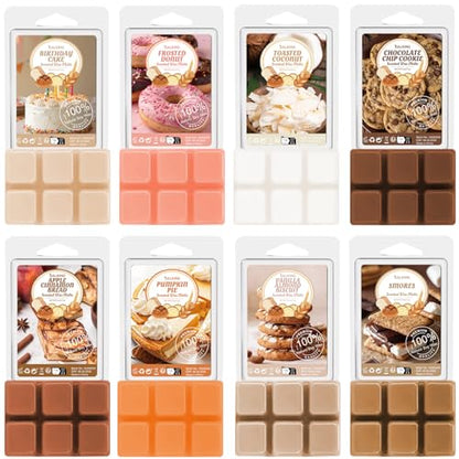 SALKING Bakery Scented Wax Melts, Plant Based Natural Wax Melts, Highly Scented Long Lasting Premium Soy Wax Cubes, Wax Melts Tarts, Colored Wax Melt, Wax Melts Gift Set - 8 Pack - color: Bakery