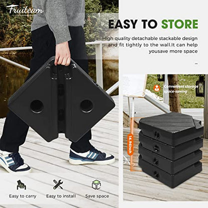 FRUITEAM Patio Offset Umbrella Base Stand, 180 LBS Sand Filled Outdoor Base Heavy-Duty for Cantilever Umbrellas, Large Easy-Fill Spouts for Water & Sand Filling - color: Black