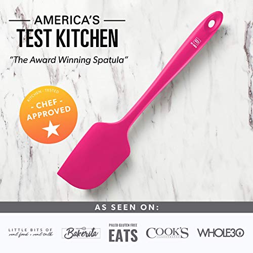 DI ORO Silicone Spatula Set - 600F Heat Resistant, 3-Pc Magenta | Rubber scraper won't scratch nonstick pans; For baking, cooking, mixing, and frosting; BPA-free and dishwasher safe - color: Magenta