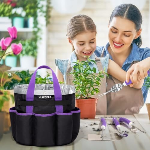 Purple Garden Tool Set Gardening Items for Women - 11PCS Heavy Duty Garden Tools with Detachable Storage Bag, Weeder, Dual-Purpose Hoe - color: Purple