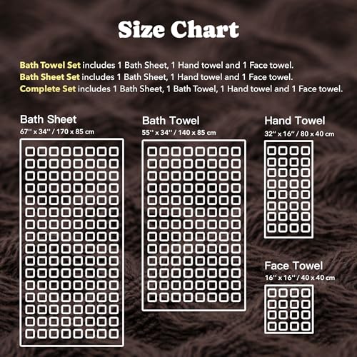 Luxury Organic Japanese Cotton Waffle Bath Towel | Thick, Absorbent, Quick Dry Bathroom Towels for Shower, Sauna, Onsen| Hotel & Spa Quality, Gift-Ready (Dark Cocoa, Bath Sheet, 67" x 34") - color: Dark Cocoa, style: Bath Sheet