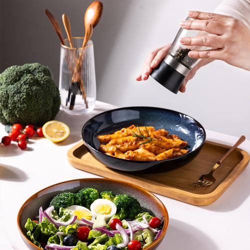 LERATIO Large Pasta Bowls,38oz Ceramic Pasta Bowls,9.0" Reactive Glaze Pasta Bowl Set of 6,Microwave & Dishwasher,Oven Safe,Wide Serving Bowls for Salad,Pasta,Fruit,Scratch Resistant-Colorful | Reactive Glaze Serving Bowls Set,Wide Bowl for Pasta,Salad,Fr