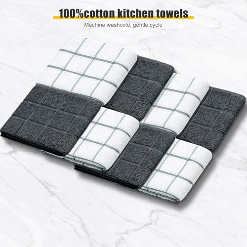 Oven Mitts Kitchen Towels Dishcloths with Pot Holders Sets 12PCS,Dish Towels Sets,Oven Gloves Pot Pads Heat Resistant 500 Degrees with Non-Slip Silicone Surface for Cooking Baking Grilling-Deep Green - color: Deep Green