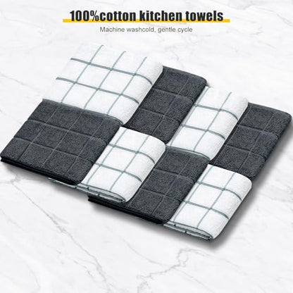 Oven Mitts Kitchen Towels Dishcloths with Pot Holders Sets 12PCS,Dish Towels Sets,Oven Gloves Pot Pads Heat Resistant 500 Degrees with Non-Slip Silicone Surface for Cooking Baking Grilling-Deep Green - color: Deep Green